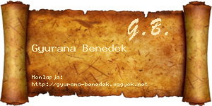 Gyurana Benedek névjegykártya